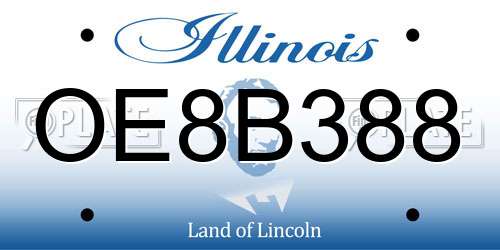 OE8B388 Illinois License Plate