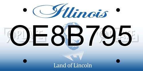 OE8B795 Illinois License Plate