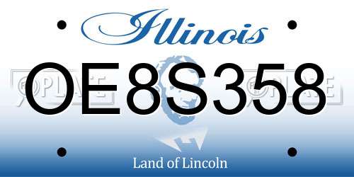 OE8S358 Illinois License Plate