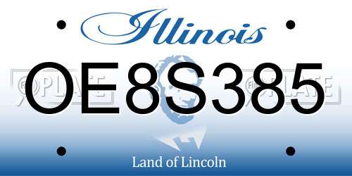 OE8S385 Illinois License Plate