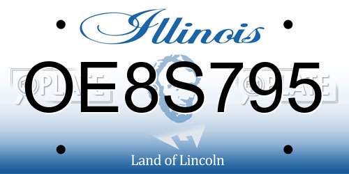 OE8S795 Illinois License Plate