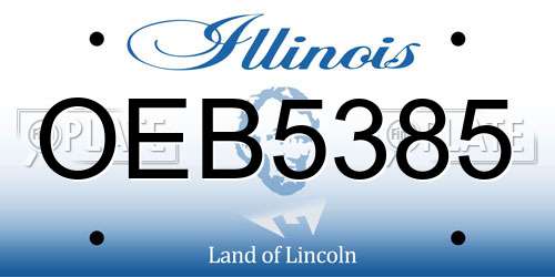 OEB5385 Illinois License Plate