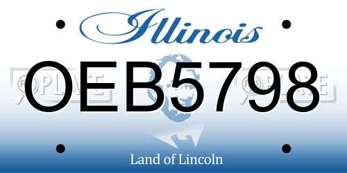 OEB5798 Illinois License Plate