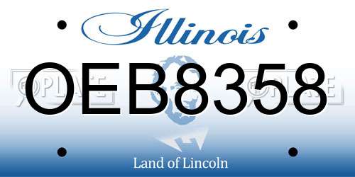OEB8358 Illinois License Plate