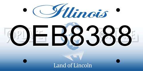 OEB8388 Illinois License Plate