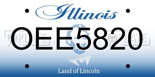 OEE5820 Illinois License Plate