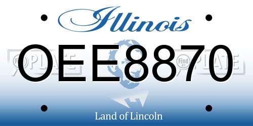 OEE8870 Illinois License Plate
