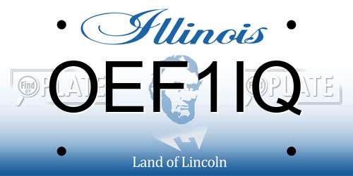 OEF1IQ Illinois License Plate