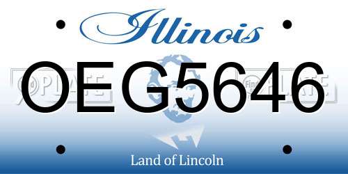 OEG5646 Illinois License Plate