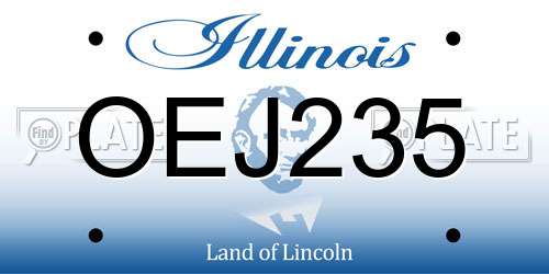 OEJ235 Illinois License Plate