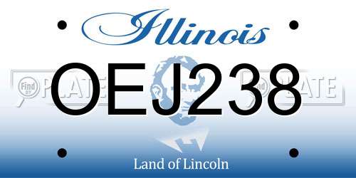 OEJ238 Illinois License Plate