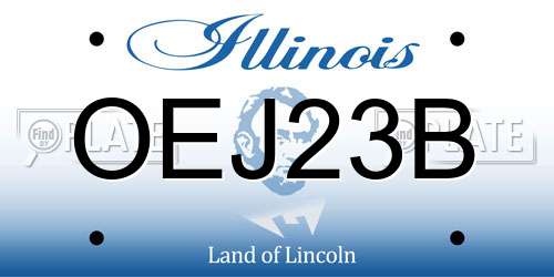 OEJ23B Illinois License Plate