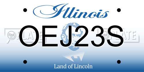 OEJ23S Illinois License Plate