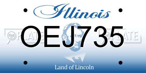 OEJ735 Illinois License Plate
