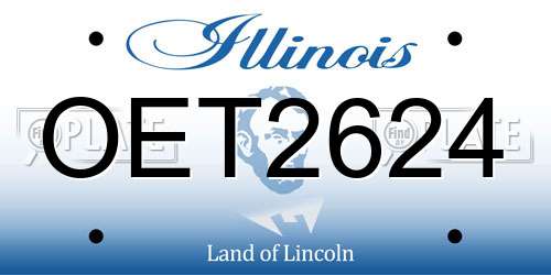 OET2624 Illinois License Plate