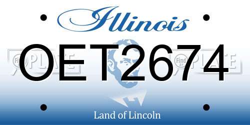 OET2674 Illinois License Plate
