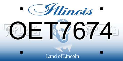 OET7674 Illinois License Plate