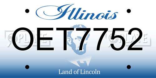 OET7752 Illinois License Plate