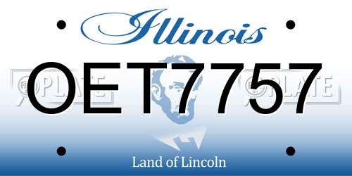 OET7757 Illinois License Plate