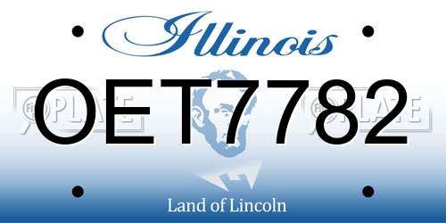 OET7782 Illinois License Plate