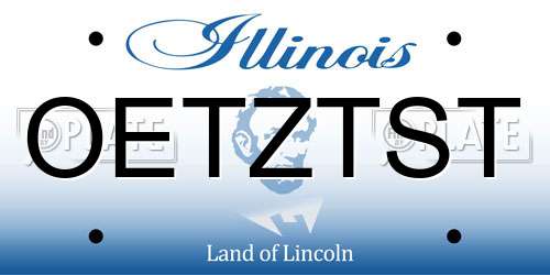 OETZTST Illinois License Plate