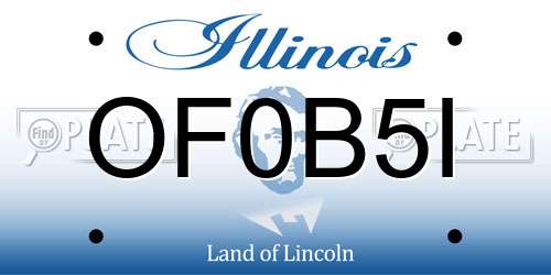 OF0B5I Illinois License Plate