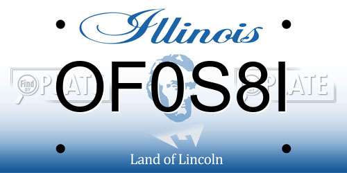 OF0S8I Illinois License Plate