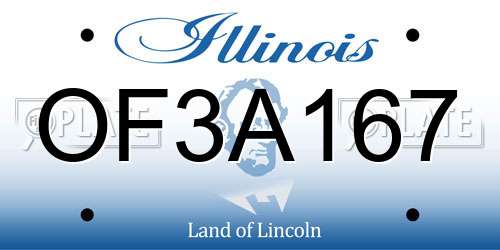 OF3A167 Illinois License Plate