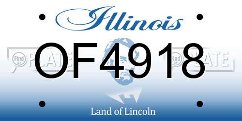 OF4918 Illinois License Plate