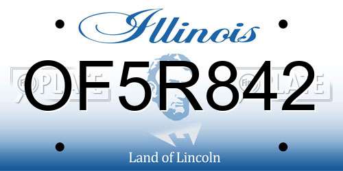 OF5R842 Illinois License Plate