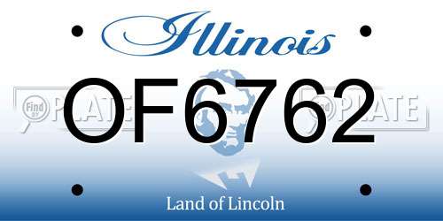 OF6762 Illinois License Plate