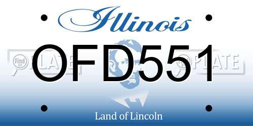 OFD551 Illinois License Plate