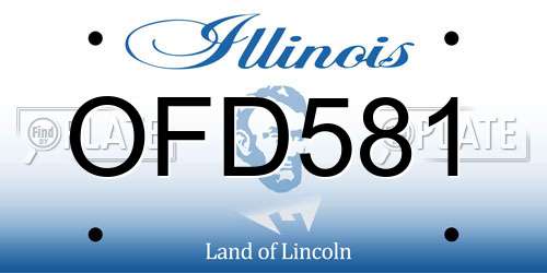 OFD581 Illinois License Plate
