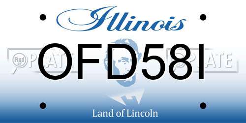 OFD58I Illinois License Plate