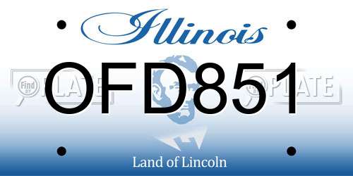 OFD851 Illinois License Plate