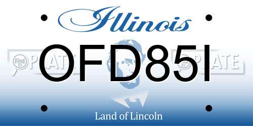 OFD85I Illinois License Plate