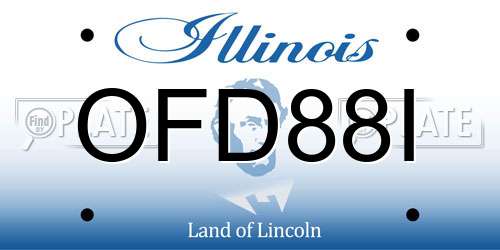 OFD88I Illinois License Plate
