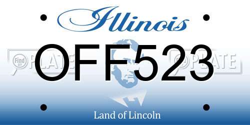 OFF523 Illinois License Plate