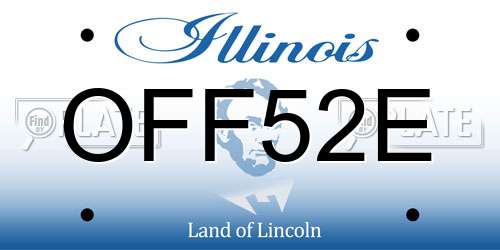 OFF52E Illinois License Plate