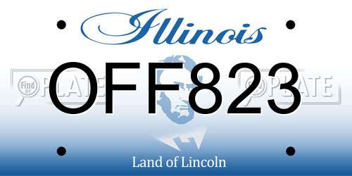OFF823 Illinois License Plate