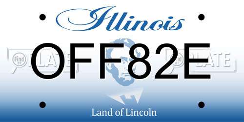 OFF82E Illinois License Plate