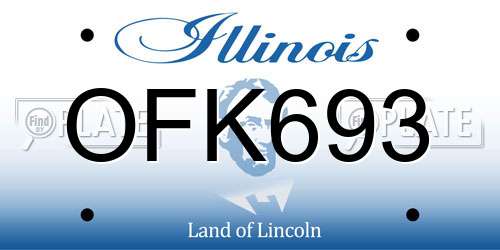 OFK693 Illinois License Plate