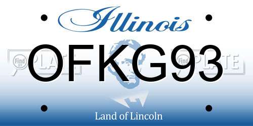 OFKG93 Illinois License Plate