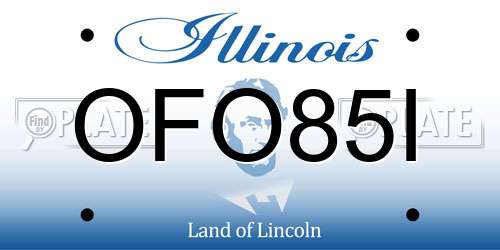 OFO85I Illinois License Plate