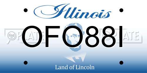 OFO88I Illinois License Plate