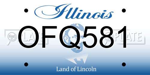 OFQ581 Illinois License Plate