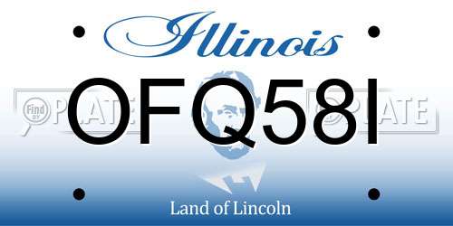 OFQ58I Illinois License Plate