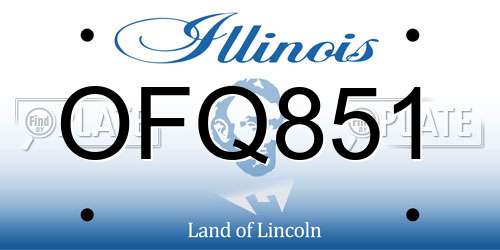 OFQ851 Illinois License Plate