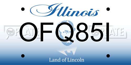 OFQ85I Illinois License Plate
