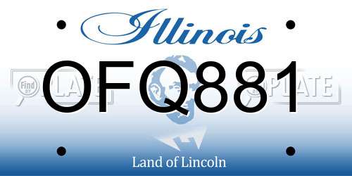 OFQ881 Illinois License Plate